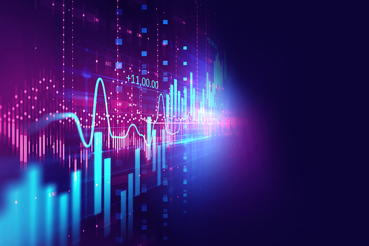 financial stock market graph on technology abstract background represent risk of investment