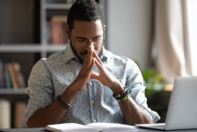 man contemplating a difficult decision 