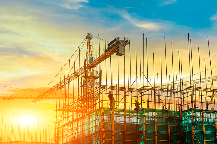 scene of construction site with crane