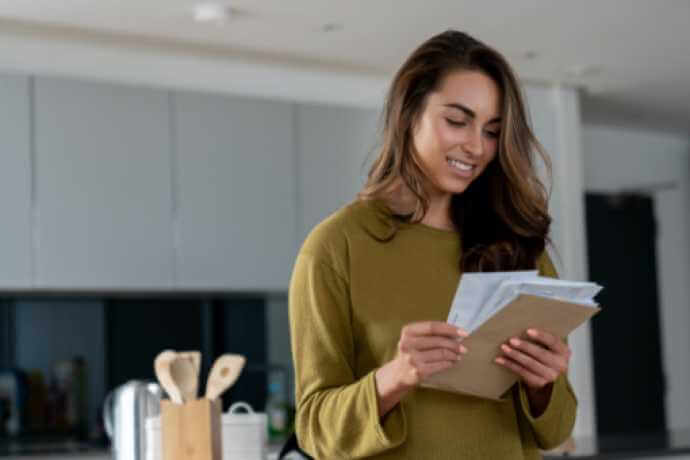 Woman reading mail