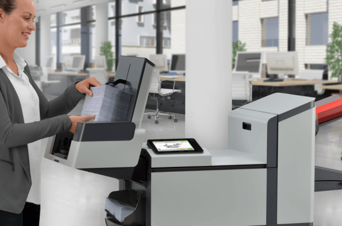 printer and a woman printer and a woman