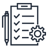 Icon Checkliste mit Kugelschreiber Icon Checkliste mit Kugelschreiber