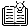 Icon open book and light bulb symbolizing knowledge