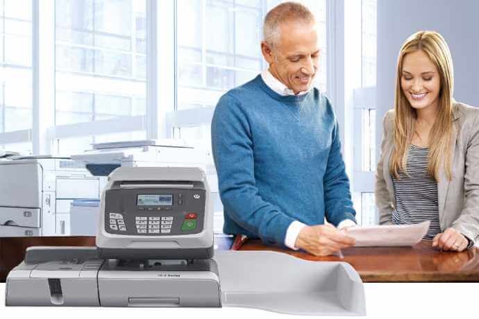 IX-3 Postage Meter and employees working