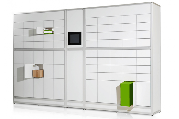 Elektronische Paketwand