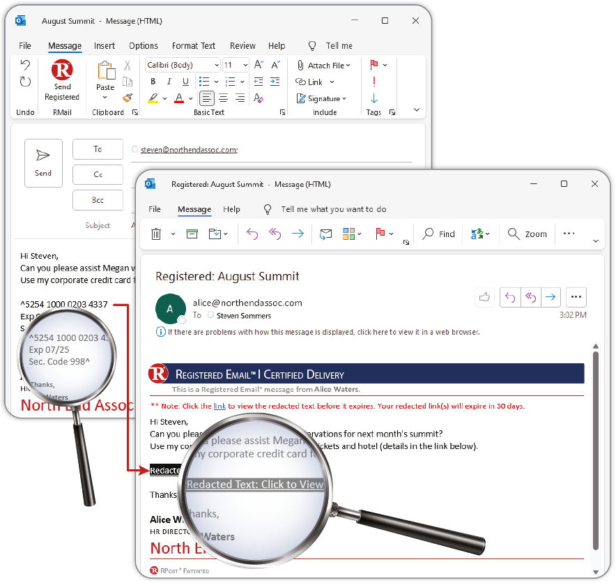 Email security redact