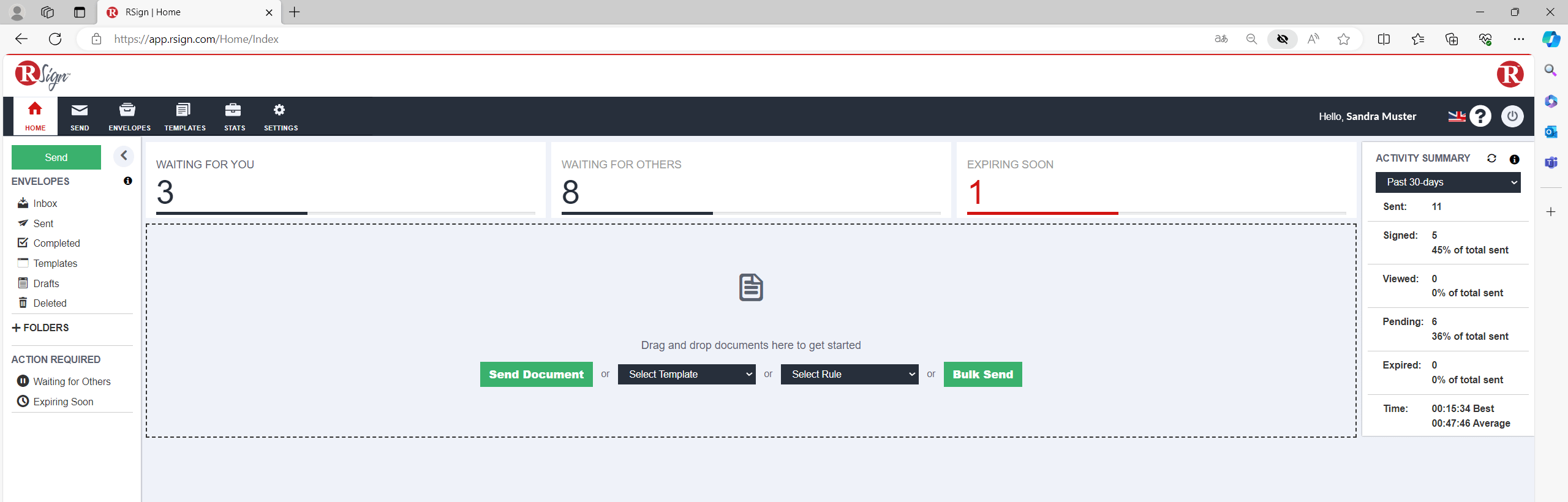 digital products electronic signature dashboard
