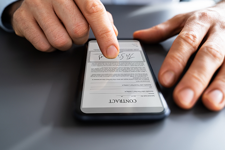 image showing person sign electronic signature