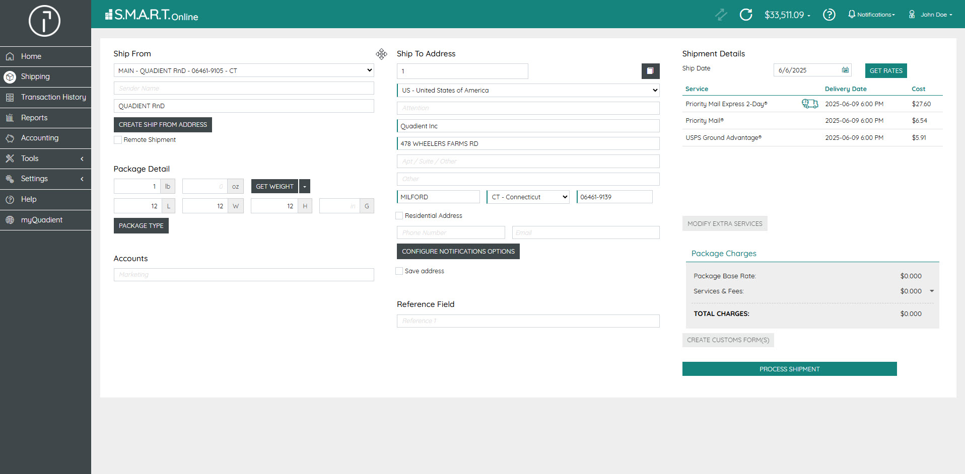 SMART online screen 