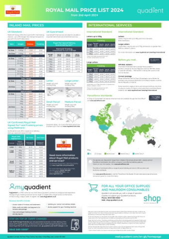 Royal Mail Price List 2024 Royal Mail Price List 2024